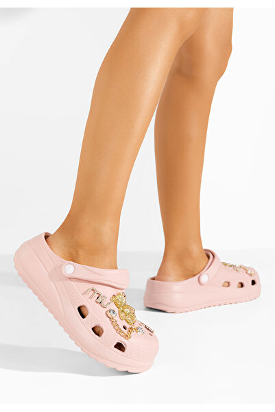 B T Shoes Růžové dámské dřeváky Laurissa