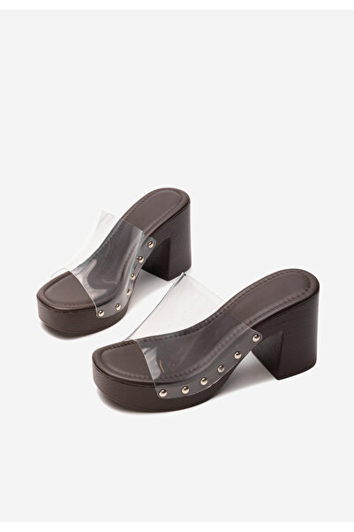 B T Shoes Mule με τακούνι Wanetta καφε