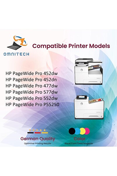 Generic 973XL Black Ink Cartridge - Compatible with Ink HP PageWide Pro 452, 477, 577, 552 PageWide P55250 (