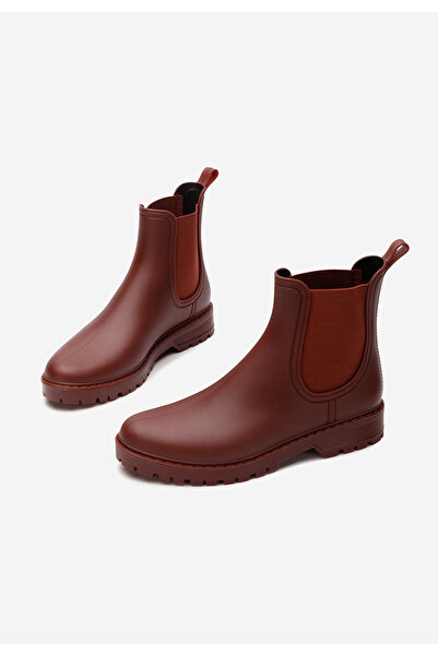 B T Shoes Červené dámské kotníkové holínky Godiva