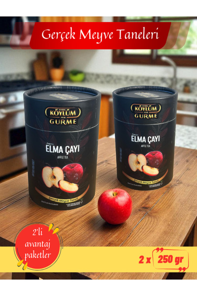 Köylüm Gurme Amasya Elma Çayı 250 gr (2'li Paket 500 gr) Bitki Çayı,Gerçek Me...