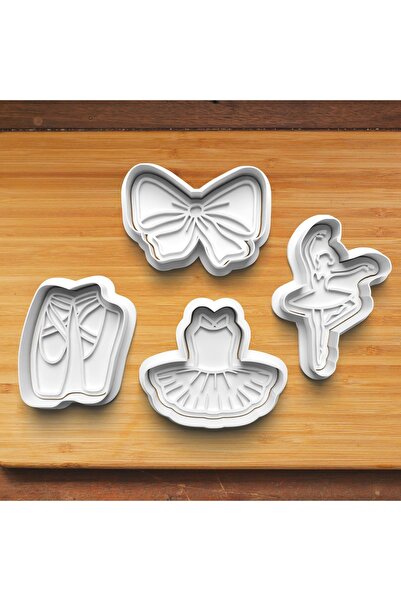 Hobist مجموعة من 4 قوالب لصنع الكوكيز والعجينة السكرية من باليرين