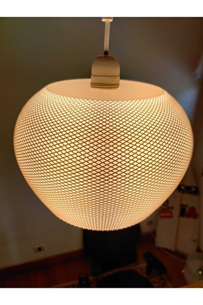 Dizayn Modern Pleated Tavan Avizesi – Beyaz Dokulu Dome Tasarım