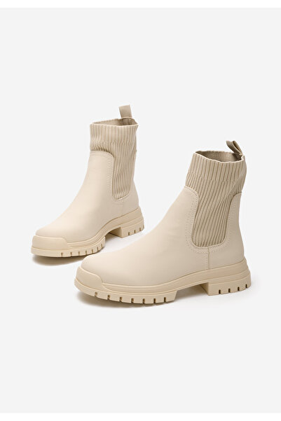 B T Shoes Béžové dámské kotníkové holínky Eonova