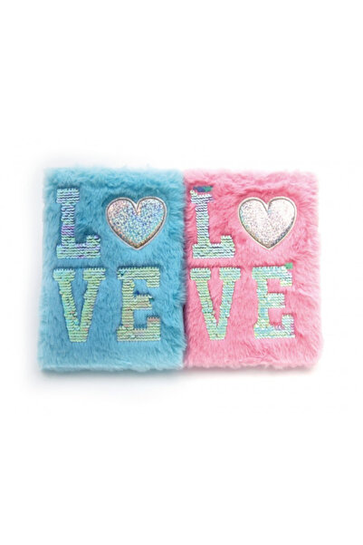 PERİBOİA Plush Souvenir Notebook with Love Design