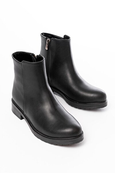 Mida Shoes 165-204 Siyah Fermuarlı Günlük Kadın Bot