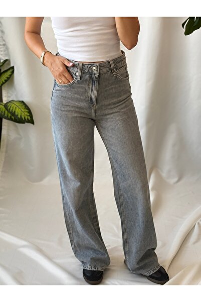 Store Yüksek Bel Wide Leg/Geniş Paça Jean Pantolon