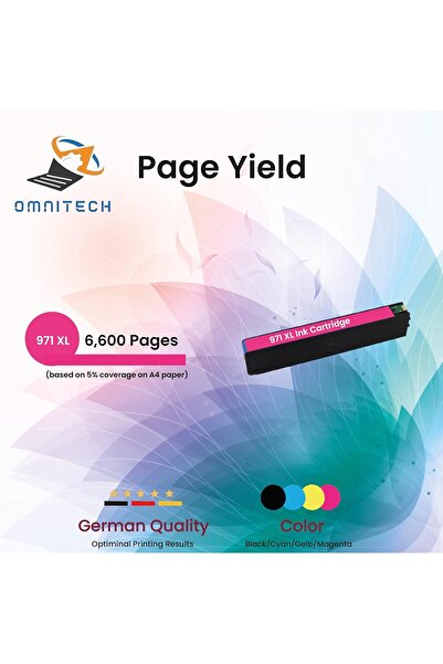 Generic 970XL 971XL Magenta Ink Cartridge - Compatible with Ink HP OfficeJet Pro X476dn MFP, X451dw, X451dn,