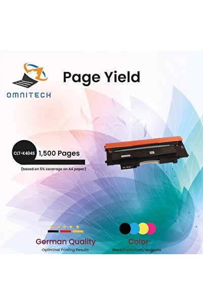 Omnitech خرطوشة حبر عالية الإنتاجية Omni Tech CLT-404S Black K404S C404S M404...