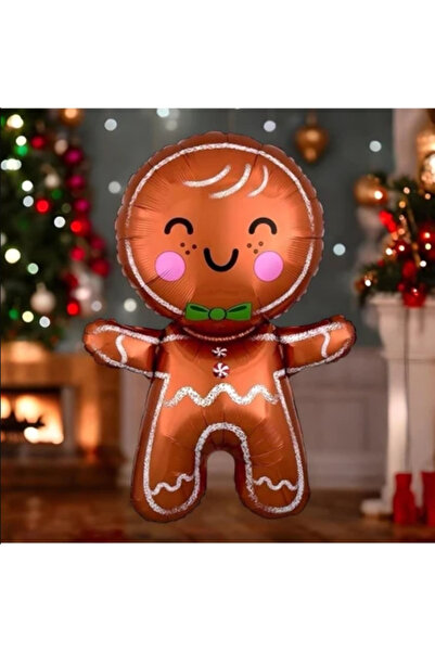 PartAntalya Πρωτοχρονιάτικο μπαλόνι Gingerbread Cookie Man Foil Balloon 48*69 cm Πρωτοχρονιάτικα μπαλόνια