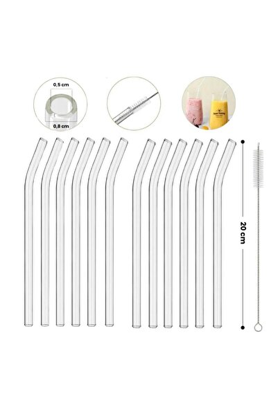 Omnisoft Eğimli Kalın Cam Pipet ve Temizleme Fırçası 12'li