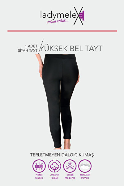 LadyMelex High Waist Leggings, with a Lifting Effect, Black Leggings, Sweat-Wicking Diving Fabric