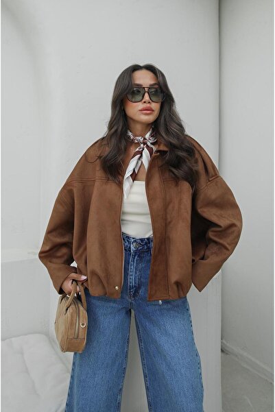 Havoş Světle hnědá semišová bomber bunda
