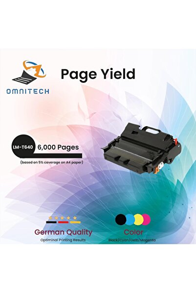 Omnitech خرطوشة حبر Omni Tech LM-T640 سوداء عالية الإنتاجية