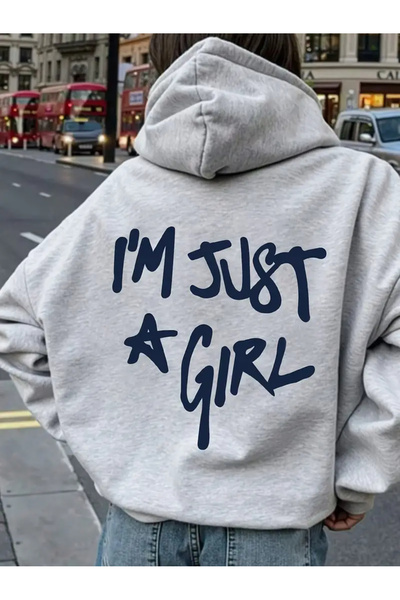 NoVibe Hanorac cu glugă imprimat Just a Girl