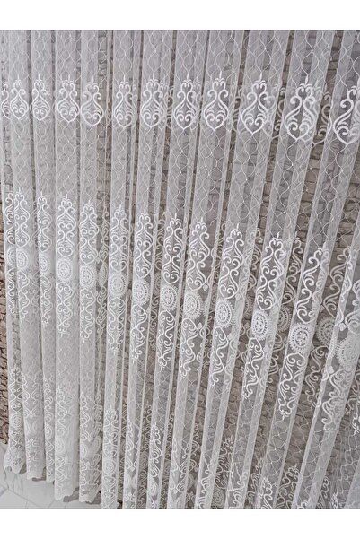 MİR BRODE TÜL PERDE AGIR GRMAJLI GÜZEL DESENLİ 1/3 SIK PİLELİ