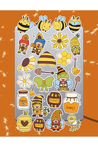 Hediyeni Al مجموعة ملصقات النحل اللطيفة |   كمبيوتر محمول Ajanda دفتر ملاحظات...