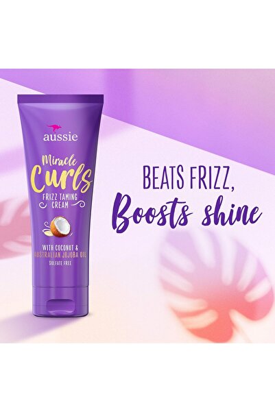 Aussie Miracle Curls Frizz-Taming Cream 6.8 oz (Coconut & Jojoba Oil)