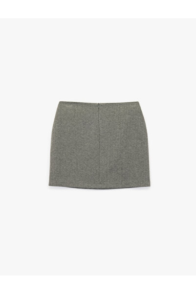 Koton Mini Skirt with Belt Detail and Metal Accessories