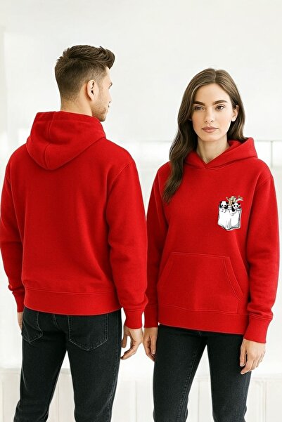 ArtYus Džepna panda šarena Štampano Sa kapuljačom majica