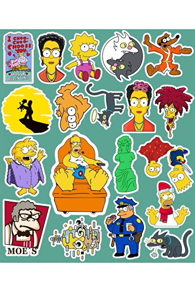 Hediyeni Al مجموعة ملصقات سلسلة سيمبسونز 4 |   ملصق للكمبيوتر المحمول والدفتر والتابلت والهاتف ودفتر الملاحظات ومجلة البوليت