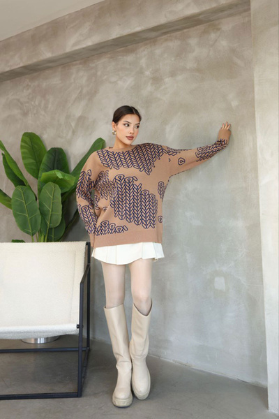 bacc Πλεκτό πουλόβερ Biscuit Crew Neck Με σχέδιο