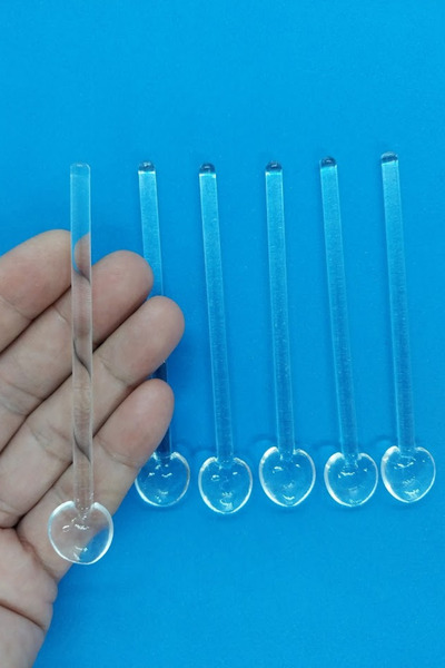 oftenadmire Glass Tea Spoon, 6 Pieces Gift Dowry Set, Spoon with Box for Home Office Workplace Use.