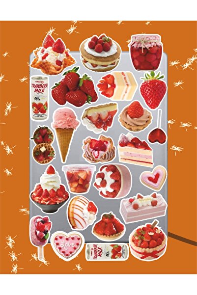 Hediyeni Al مجموعة ملصقات حلم الفراولة |   كمبيوتر محمول Ajanda دفتر ملاحظات ...