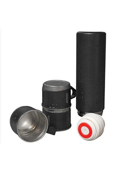 Hytech HY-TM11 Mat Siyah 500ML Iç 304 Dış 201 3’lü Paslanmaz Çelik Termos Kupa-Bardak Seti