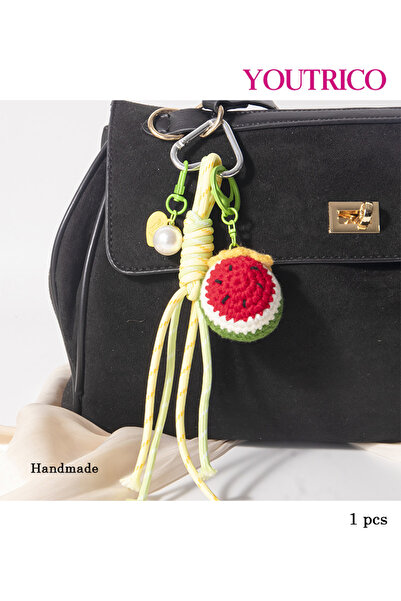 Youtrico سلسلة مفاتيح مضفرة فاخرة - حقيبة يدوية عتيقة مع حبل (قطعة واحدة)