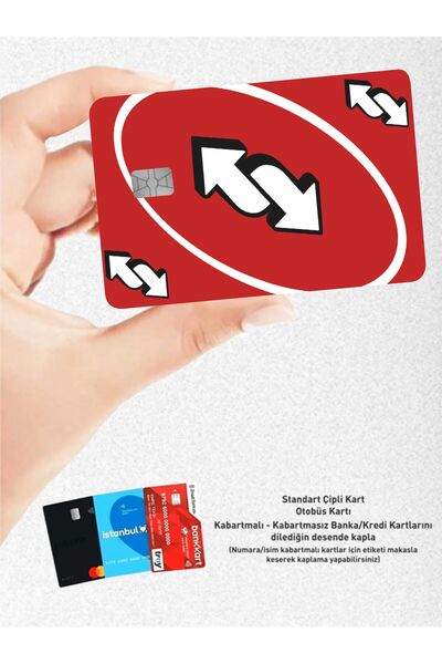 Hediyeni Al ملصق تصميم أحمر من أونو - لبطاقات الائتمان والبطاقات البنكية وبطا...