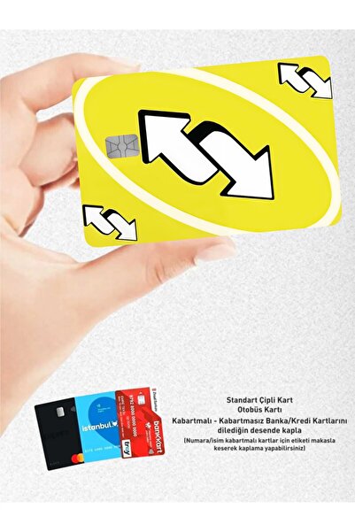 Hediyeni Al Uno Yellow Design - Papara, Tosla, Bus Card Cover Sticker for Credit Card