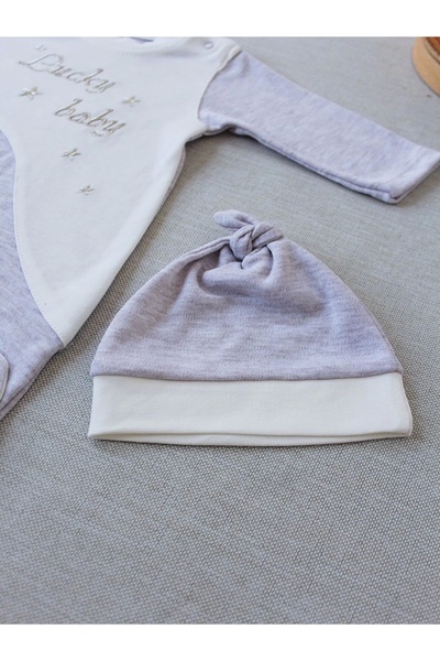 gl00my 0-3 3-6 Months Lucky Baby Embroidered Baby Boy Jumpsuit with Hat