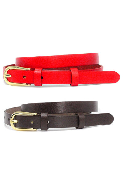 derikem Curea de damă elegantă cu cataramă galbenă din piele naturală 100%.