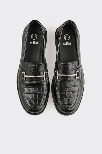 Elle Shoes Siyah Deri Kadın Günlük Ayakkabı