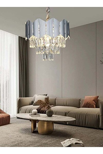 Hammer European style crystal chandelier, modern silver chandelier, E14*5L, diameter 400 mm