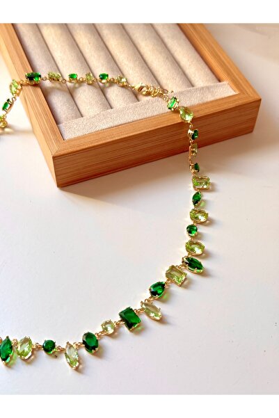 YOUES JEWELRY Çelik Dönmeyen Gema Kolye Zirkon Taşlı Kadın Kolye