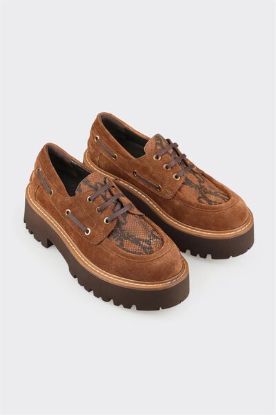 Elle Shoes Taba Deri Kadın Günlük Ayakkabı