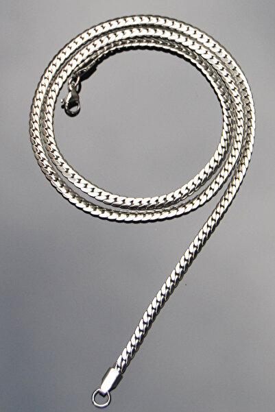 Rua Jewelry Steel Italian Gourmet Crushed Necklace 4 mm Silver Color |   Non-Tarnishing, Unisex, 2-Year Warranty