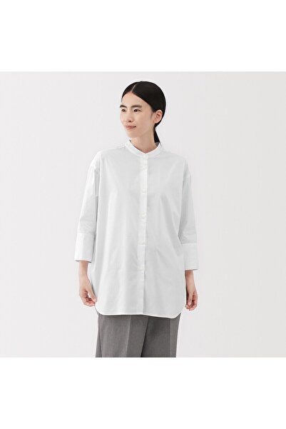 Muji قميص تونيك سريع الجفاف من قماش عريض بأكمام 3/4