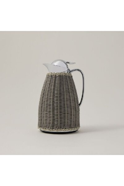 ORIAN Steel Vacuum Flask Rattan Design Gray 1L