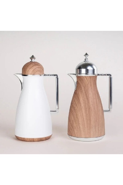 Dallaty 2 Pieces Plastic Vacuum Flask Koufa Light Wood 1L