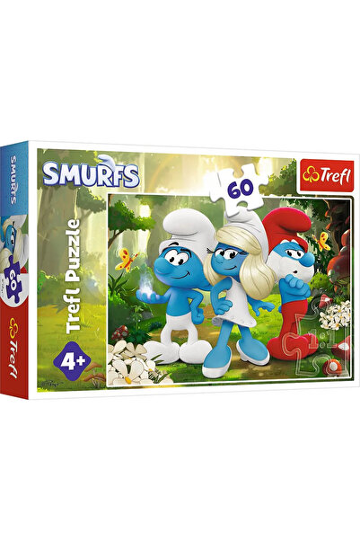 Trefl Puzzle 60 Začarovaný les Šmolkov, deti vo veku 4 až 8 rokov