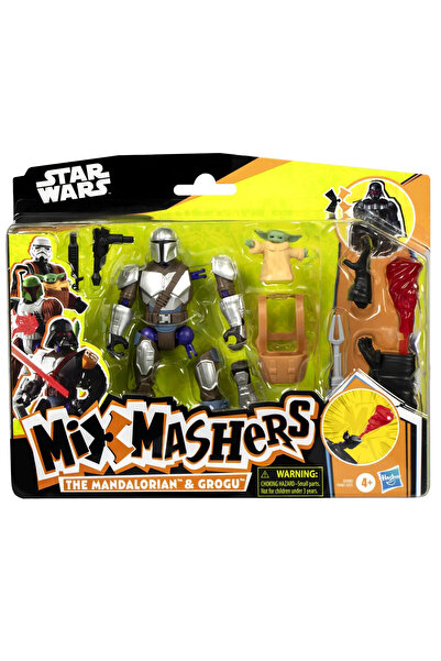 Hasbro Star wars mix mashers deluxe set figurina mandalorian and grogu 12cm si accesorii, copii 4 ani-9 ani