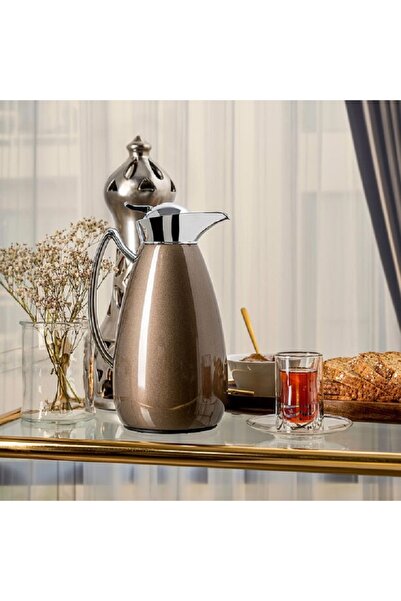 Dallaty Steel Flask Italian Brown/Chrome 1 Liter