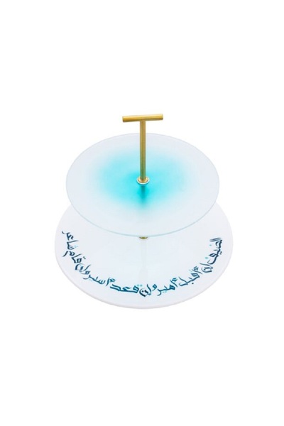 LA MESA Cake Stand 2 Tiers Aqua