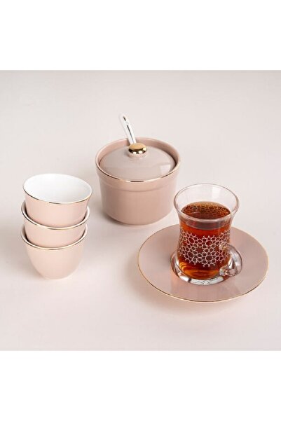 ORIAN طقم شاي وقهوة عربية ٢٠ قطعة بني