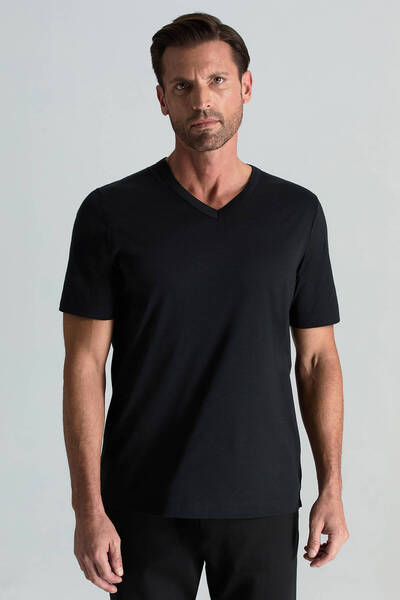 Hemington Supima Pamuk V Yaka Siyah T-Shirt