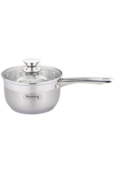 rosberg Caserolă cu capac R51210H18K, 18 cm, 2,5 L, Oțel inoxidabil, Inducție, Scală de volum, Inox