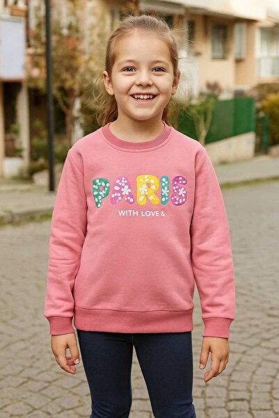 kidsense سويت شيرت بناتي مطبوع عليه باريس